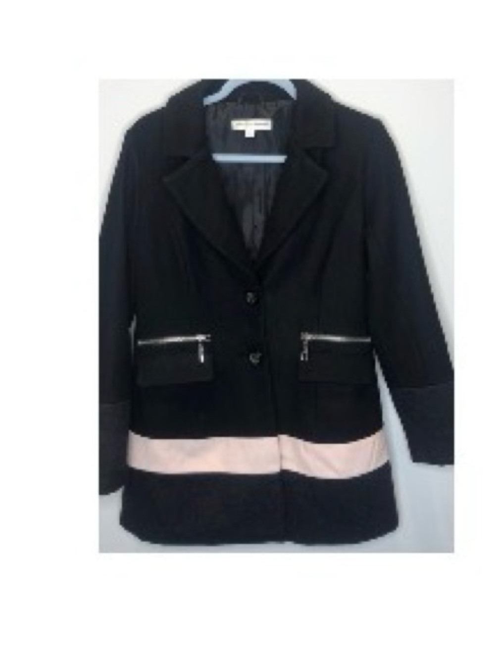 EUC New York & Co Wool blend colorblock coat S